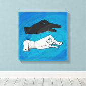 Shadow Duck On Blue Leinwanddruck (Insitu (Holzboden))