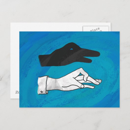 Shadow Duck On Blue Postkarte (Vorne/Hinten)