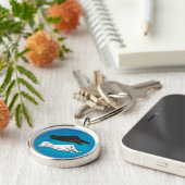 Shadow Duck On Blue Schlüsselanhänger (Seite)