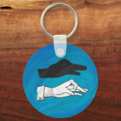 Shadow Duck On Blue Schlüsselanhänger (Vorderseite)