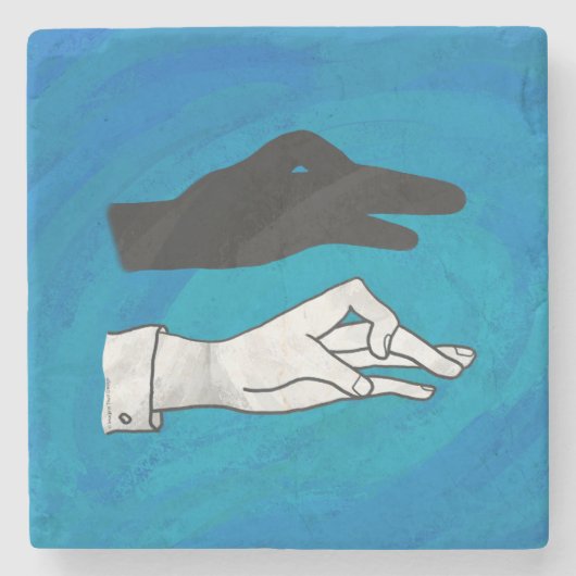 Shadow Duck On Blue Steinuntersetzer (Vorderseite)