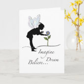 Shadow Fairy-Ermutigung Karte (Gelbe Blume)