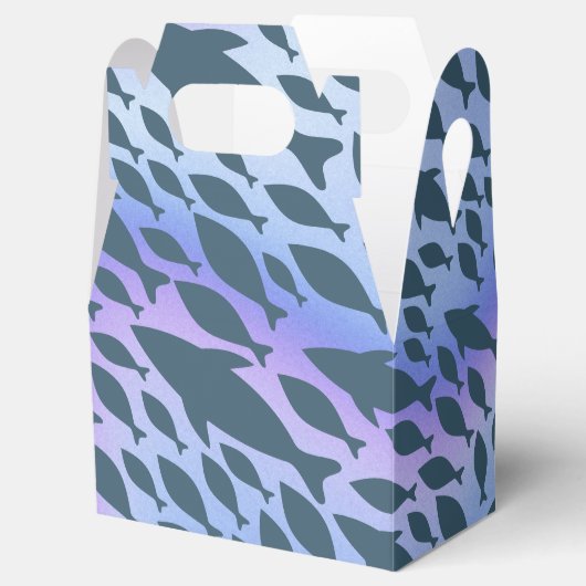 Shadow Fish Shark Whale in Gradientengalaxie Geschenkschachtel (Geöffnet)