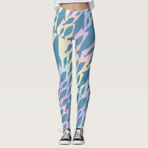 Shadow Fish Shark Whale in Gradientengalaxie Leggings