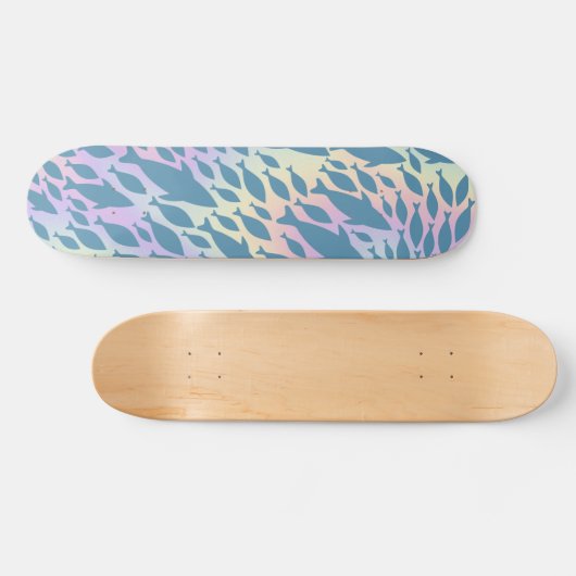 Shadow Fish Shark Whale in Gradientengalaxie Skateboard (Horizontal)