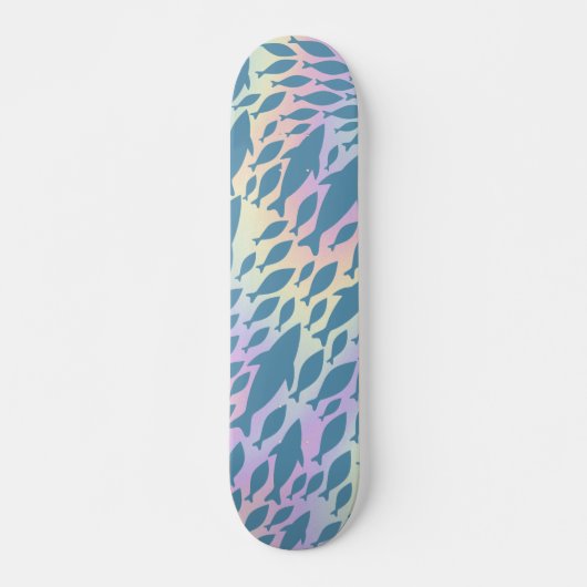 Shadow Fish Shark Whale in Gradientengalaxie Skateboard (Vorne)