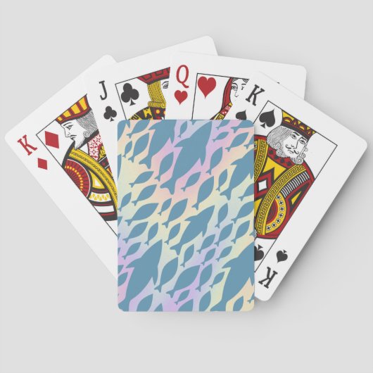 Shadow Fish Shark Whale in Gradientengalaxie Spielkarten (Rückseite)