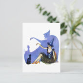 Shadow Hexe und ihre Schwarze Katze Postkarte (Stehend Vorderseite)