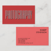 Shadow Letter Red Fotografy Artist Business Card Visitenkarte (Vorne/Hinten)