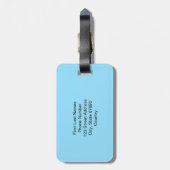 Shadow Monogram Pastel Blue Green Personalized Gepäckanhänger (Rückseite vertikal)