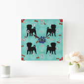 Shadow Mops Quadratische Wanduhr (Zuhause)