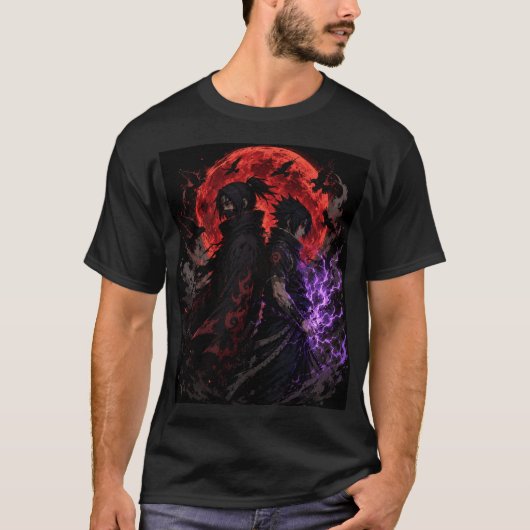 Shadow Ninja Brüder T-Shirt – Dunkle Mond-Fantasy  (Vorderseite)