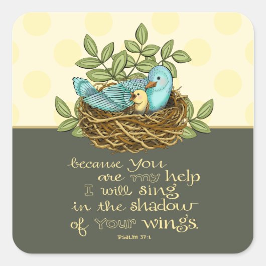 Shadow of Seines Wings Square Stickers (Vorderseite)