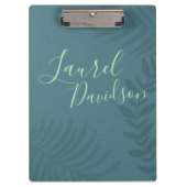 Shadow Palm Aquamarin Klemmbrett (Vorderseite)