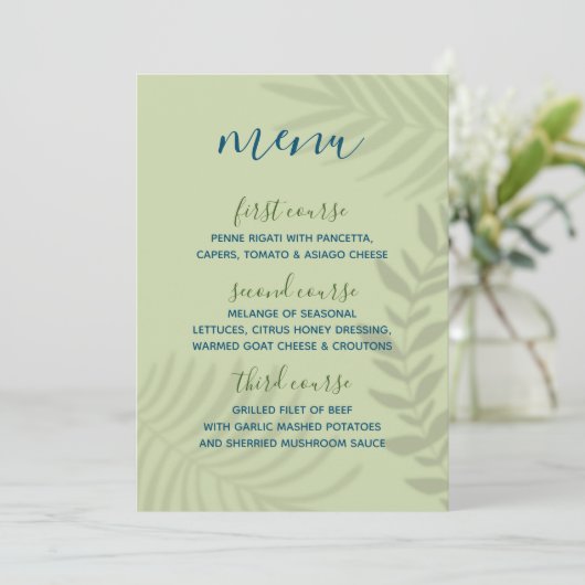 Shadow Palm Sage Menükarte (Stehend Vorderseite)