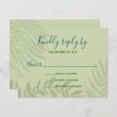 Shadow Palm Sage RSVP Karte (Vorne/Hinten)