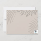 Shadow Palm Tan Dankeskarte (Rückseite)