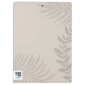 Shadow Palm Tan Klemmbrett (Rückseite)