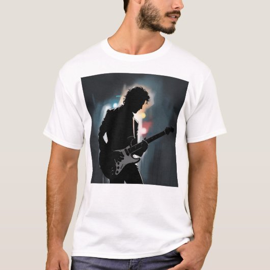 Shadow player - Mysterious Electric Guitar Silhoue T-Shirt (Vorderseite)