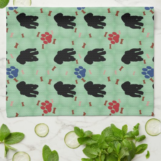 Shadow Poodle Handtuch (Gefaltet)