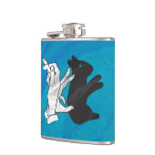 Shadow Rabbit auf blau Flachmann (Links)