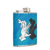 Shadow Rabbit auf blau Flachmann (Rechts)