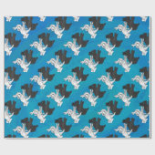 Shadow Rabbit auf blau Geschenkpapier (Flach)