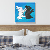 Shadow Rabbit auf blau Leinwanddruck (Insitu (Schlafzimmer))