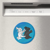 Shadow Rabbit auf blau Magnet (In Situ (Geschirrspüler))