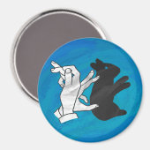 Shadow Rabbit auf blau Magnet (Vorderseite/Rückseite)