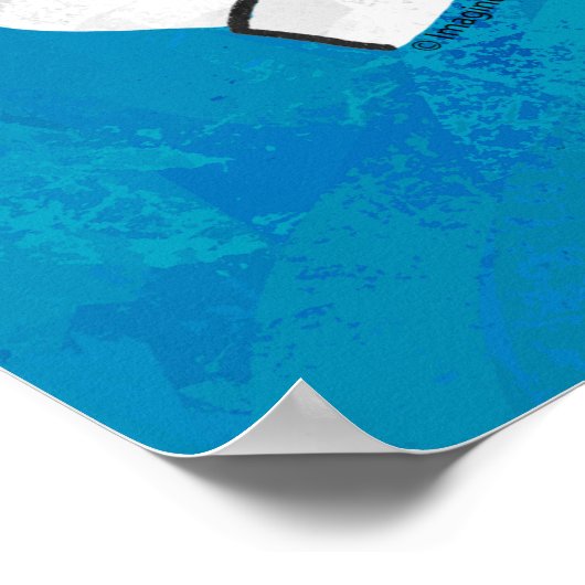 Shadow Rabbit auf blau Poster (Ecke)