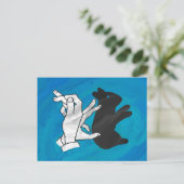 Shadow Rabbit auf blau Postkarte (Stehend Vorderseite)