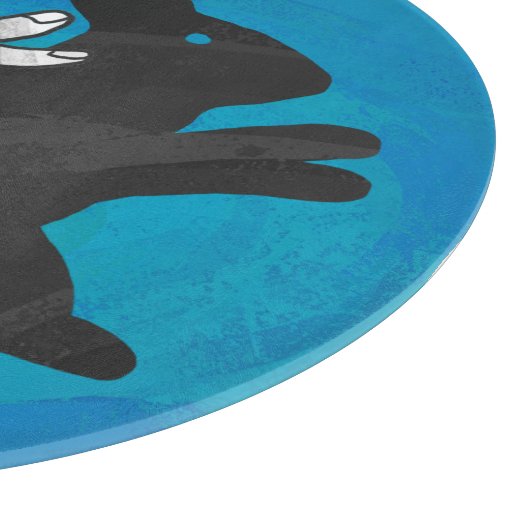 Shadow Rabbit auf blau Schneidebrett (Ecke)