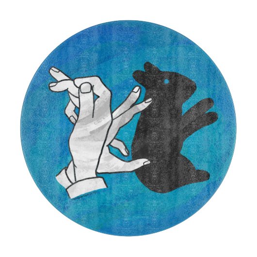 Shadow Rabbit auf blau Schneidebrett (Vorderseite)