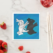 Shadow Rabbit auf blau Serviette (Beispiel)