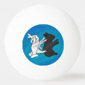 Shadow Rabbit auf blau Tischtennisball (Vorderseite)