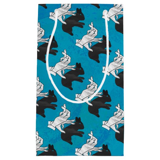 Shadow Rabbit auf Blue Kleine Geschenktüte (Vorderseite)