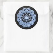 Shadow Rose Mandala Sticker - Blau auf Schwarz (Tasche)