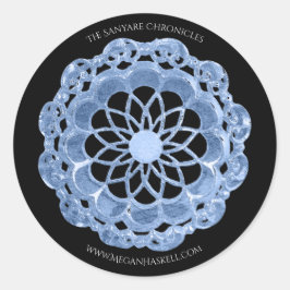 Shadow Rose Mandala Sticker - Blau auf Schwarz