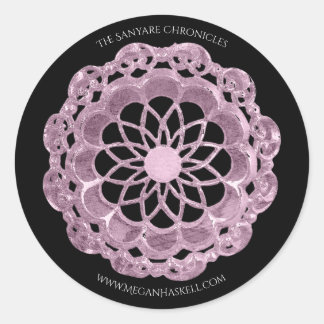 Shadow Rose Mandala Sticker - Rosa auf Schwarz