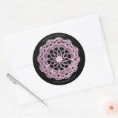 Shadow Rose Mandala Sticker - Rosa auf Schwarz (Umschlag)