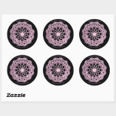 Shadow Rose Mandala Sticker - Rosa auf Schwarz (Blatt)