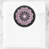Shadow Rose Mandala Sticker - Rosa auf Schwarz (Tasche)
