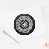 Shadow Rose Mandala Sticker - Silver & Black (Umschlag)