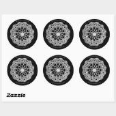 Shadow Rose Mandala Sticker - Silver & Black (Blatt)