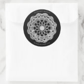 Shadow Rose Mandala Sticker - Silver & Black (Tasche)