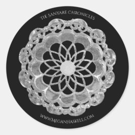 Shadow Rose Mandala Sticker - Silver & Black