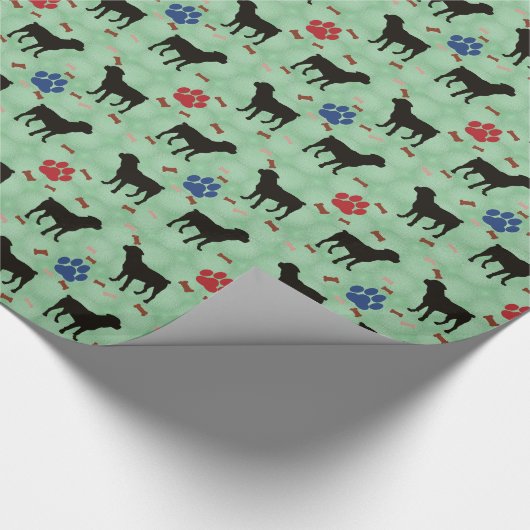 Shadow Rottweiler Geschenkpapier (Ecke)