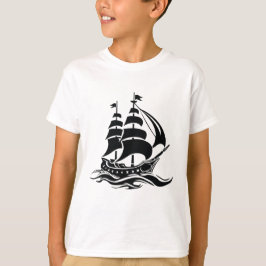 Shadow Sailing Ship – Vintage Ocean Illustration T-Shirt