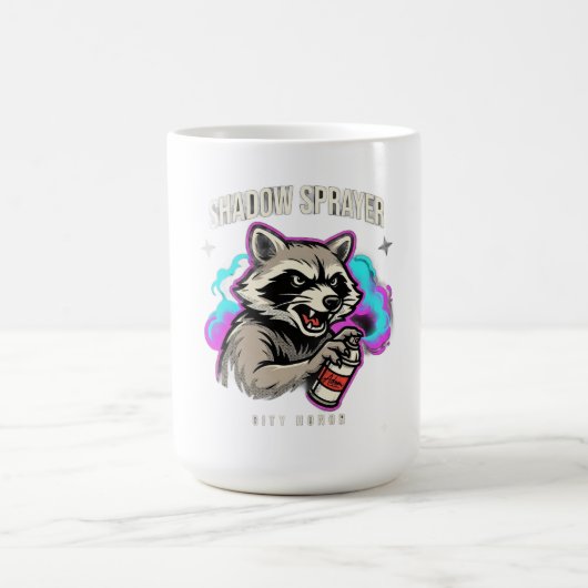 Shadow Sprayer Waschbär Langarmshirt Kaffeetasse (Mittel)